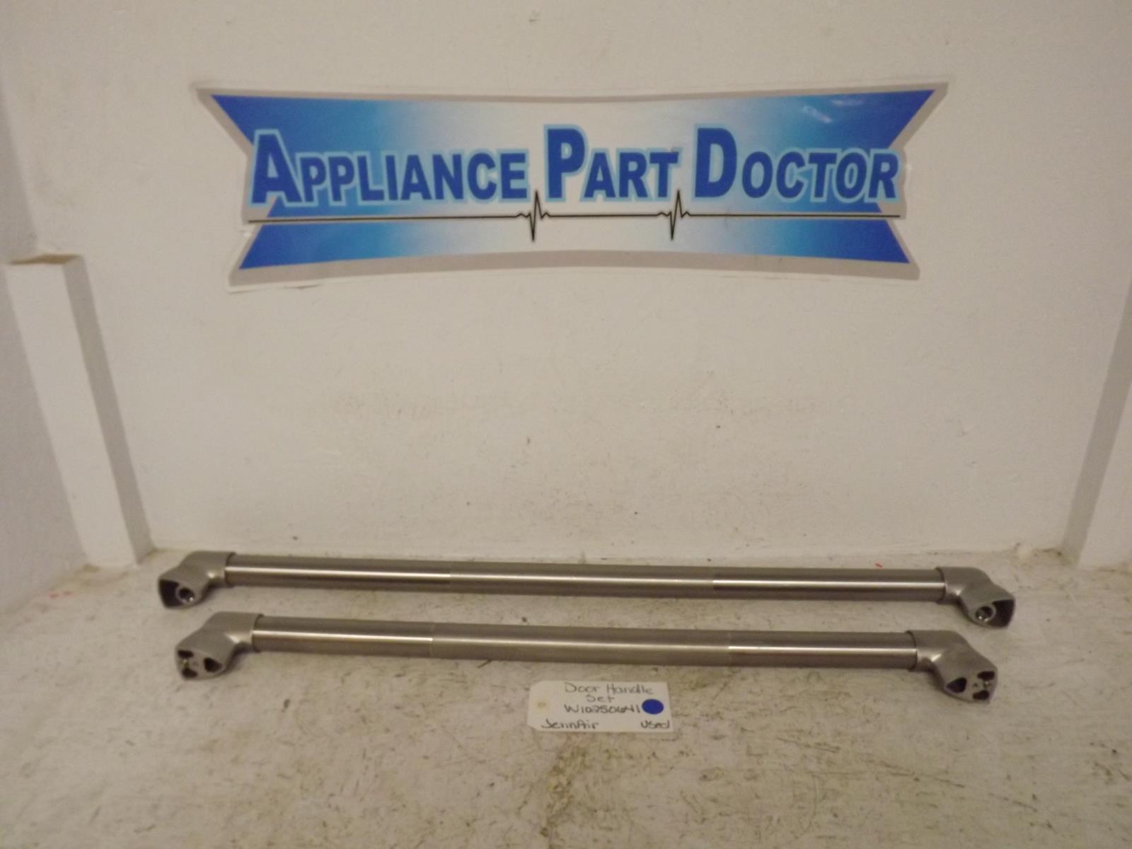 JennAir Refrigerator W10250641 Door Handle Set Used JennAir Refrigerator W10250641 Door Handle Set Used
